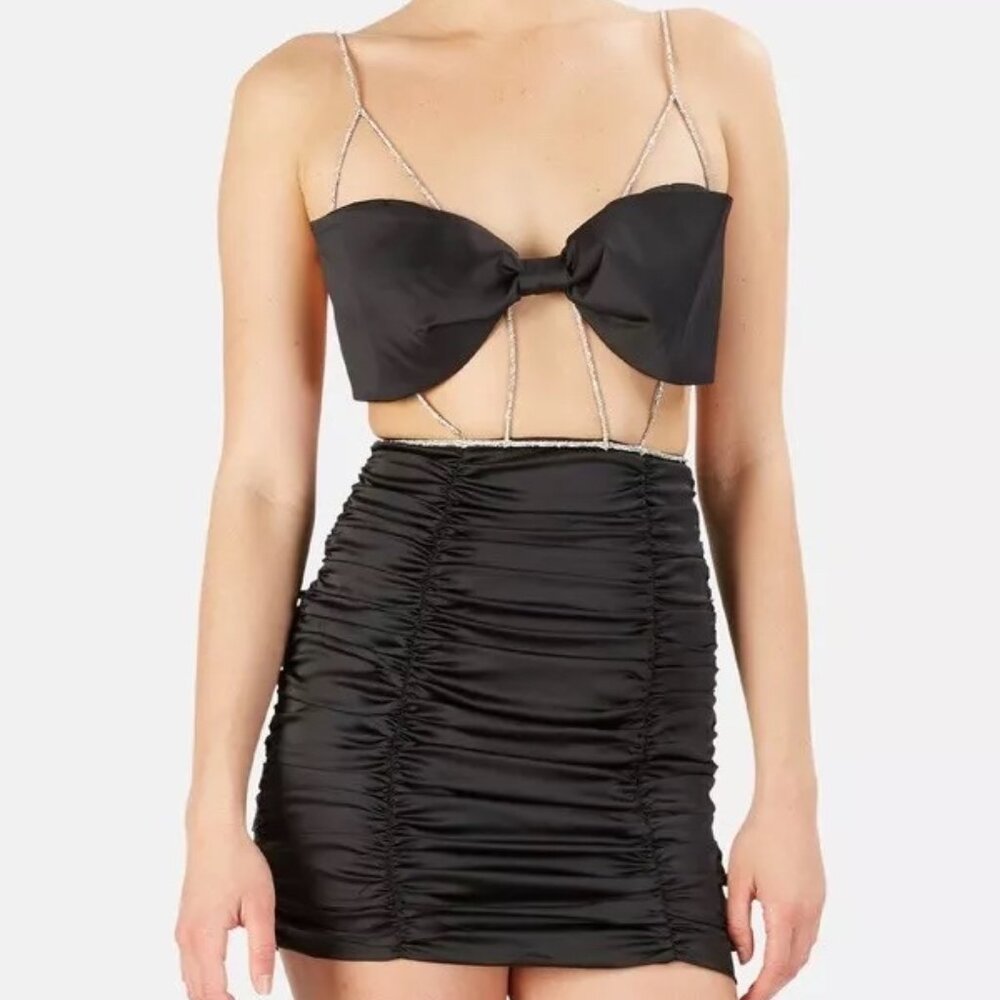 For Love and Lemons Martina Bow Chain Black‎ Mini XL